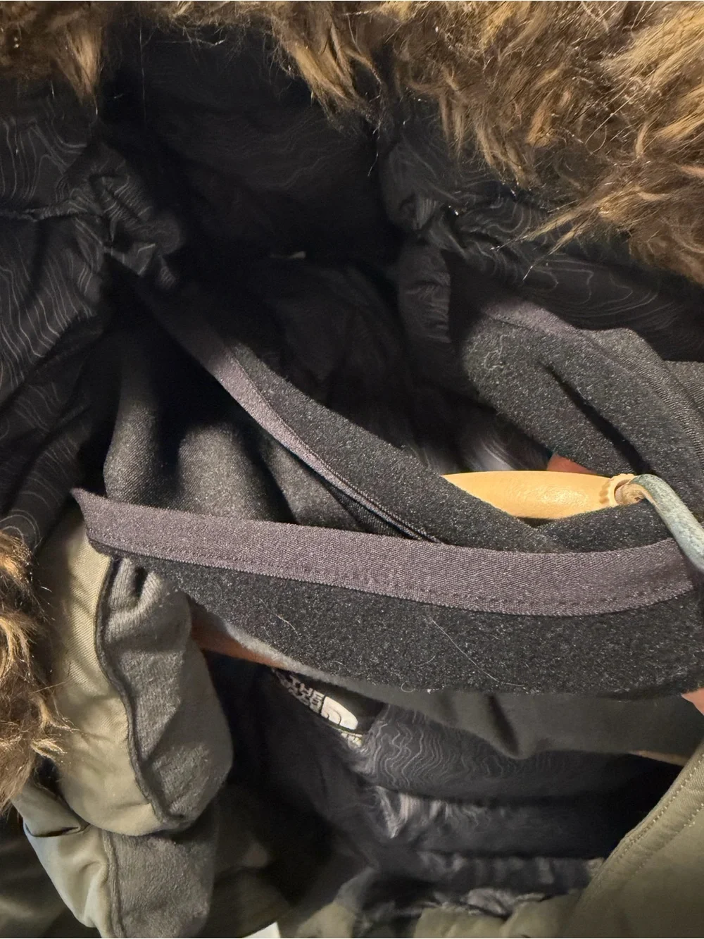 The North Face Men's Olive Green Insulated Parka with Faux-Fur Hood